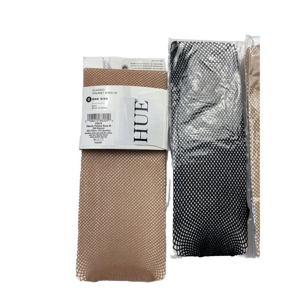 Hue Knee Socks, Cream/Tan, Black Nude Shades One Size Fits All, New - Picture 4 of 7